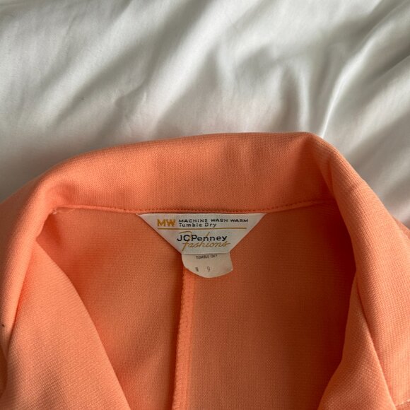 Matching 70s Vintage JC Penny's Pastel Orange Suit Set - Picture 6 of 6